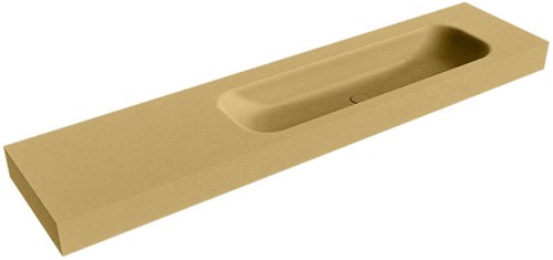 BIG LARGE Oro Lavabo suspendido de solid surface 200cm. Posición del fregadero Derecho borde de 12cm de alto.