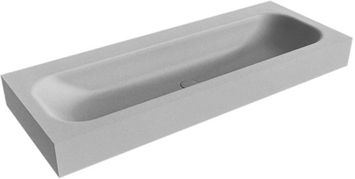 BIG LARGE Plata Lavabo suspendido de solid surface 121cm. Posición del fregadero Centro borde de 12cm de alto.