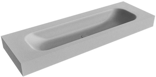 BIG LARGE Plata Lavabo suspendido de solid surface 141cm. Posición del fregadero Centro borde de 12cm de alto.