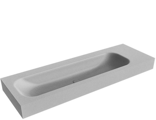 BIG LARGE Plata Lavabo suspendido de solid surface 140cm. Posición del fregadero Izquierda borde de 12cm de alto.