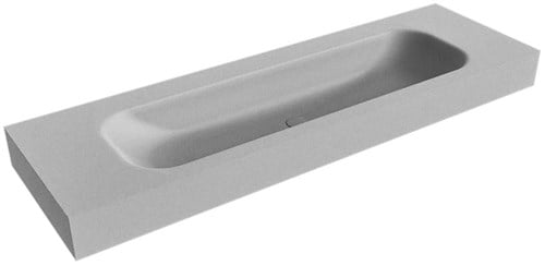 BIG LARGE Plata Lavabo suspendido de solid surface 150cm. Posición del fregadero Centro borde de 12cm de alto.