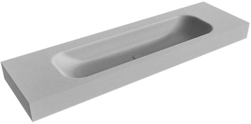 BIG LARGE Plata Lavabo suspendido de solid surface 160cm. Posición del fregadero Centro borde de 12cm de alto.
