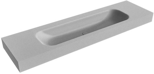 BIG LARGE Plata Lavabo suspendido de solid surface 171cm. Posición del fregadero Centro borde de 12cm de alto.
