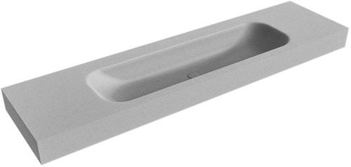 BIG LARGE Plata Lavabo suspendido de solid surface 181cm. Posición del fregadero Centro borde de 12cm de alto.