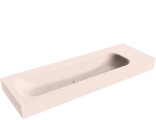 BIG LARGE Rosee Lavabo suspendido de solid surface 140cm. Posición del fregadero Izquierda borde de 12cm de alto.
