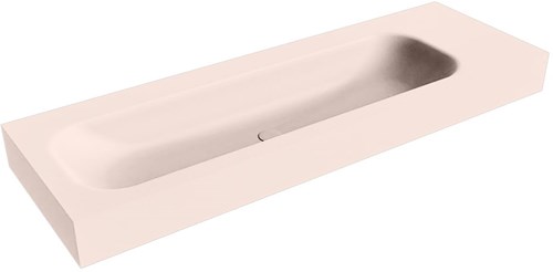 BIG LARGE Rosee Lavabo suspendido de solid surface 141cm. Posición del fregadero Izquierda borde de 12cm de alto.