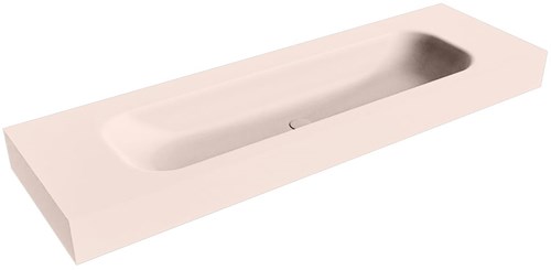 BIG LARGE Rosee Lavabo suspendido de solid surface 150cm. Posición del fregadero Centro borde de 12cm de alto.