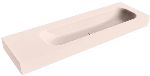 BIG LARGE Rosee Lavabo suspendido de solid surface 151cm. Posición del fregadero Derecho borde de 12cm de alto.