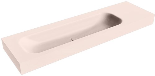 BIG LARGE Rosee Lavabo suspendido de solid surface 161cm. Posición del fregadero Izquierda borde de 12cm de alto.