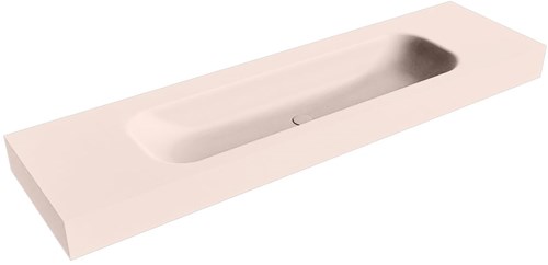 BIG LARGE Rosee Lavabo suspendido de solid surface 170cm. Posición del fregadero Centro borde de 12cm de alto.