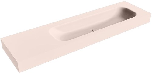 BIG LARGE Rosee Lavabo suspendido de solid surface 171cm. Posición del fregadero Derecho borde de 12cm de alto.