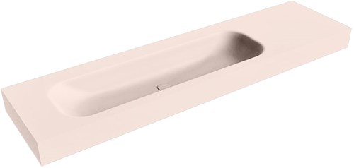 BIG LARGE Rosee Lavabo suspendido de solid surface 181cm. Posición del fregadero Izquierda borde de 12cm de alto.