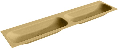 BIG MEDIUM Oro Lavabo encastrado de solid surface 200cm. Posición del fregadero Doble.