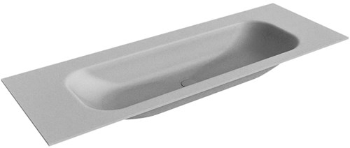 BIG Medium Plata Einbauwaschbecken aus solid surface (mineralwerkstoff) 131cm. Waschbeckenposition Mittig.