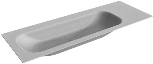 BIG Medium Plata solid surface inbouw wastafel 131cm. Positie wasbak Links.