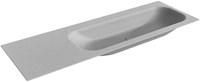 BIG Medium Plata solid surface inbouw wastafel 140cm. Positie wasbak Rechts.