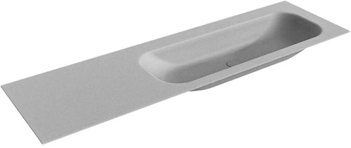 BIG Medium Plata solid surface inbouw wastafel 161cm. Positie wasbak Rechts.