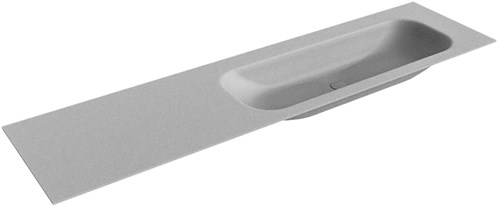 BIG Medium Plata solid surface inbouw wastafel 180cm. Positie wasbak Rechts.