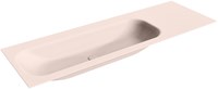 BIG Medium Rosee Einbauwaschbecken aus solid surface (mineralwerkstoff) 141cm. Waschbeckenposition Links.