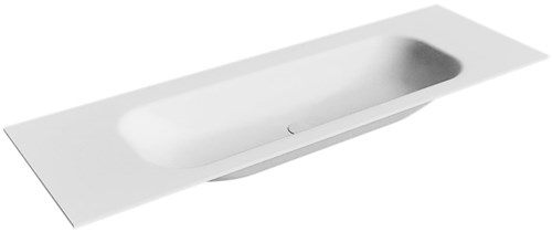 BIG Medium Talc Lavabo encastré solid surface 141cm. Position lavabo Centrée.