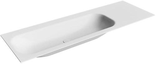 BIG Medium Talc Lavabo encastré solid surface 140cm. Position lavabo Gauche.