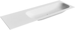 BIG Medium Talc Lavabo encastré solid surface 141cm. Position lavabo Droite.