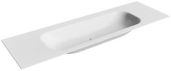 BIG Medium Talc Lavabo encastré solid surface 150cm. Position lavabo Centrée.