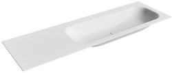 BIG Medium Talc Lavabo encastré solid surface 150cm. Position lavabo Droite.