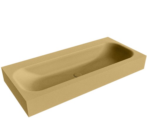 BIG MEDIUM Oro Lavabo suspendido de solid surface 100cm. Posición del fregadero Centro borde de 12cm de alto.