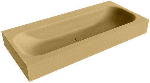 BIG MEDIUM Oro Lavabo suspendido de solid surface 101cm. Posición del fregadero Centro borde de 12cm de alto.