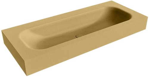 BIG MEDIUM Oro Lavabo suspendido de solid surface 110cm. Posición del fregadero Centro borde de 12cm de alto.