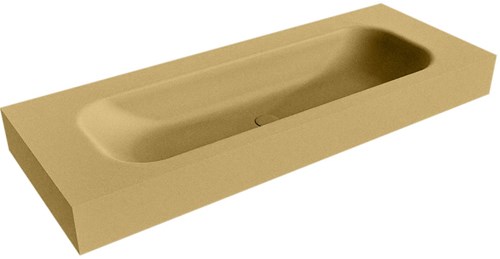 BIG MEDIUM Oro Lavabo suspendido de solid surface 120cm. Posición del fregadero Centro borde de 12cm de alto.