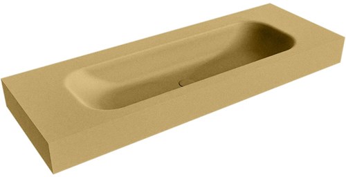 BIG MEDIUM Oro Lavabo suspendido de solid surface 131cm. Posición del fregadero Centro borde de 12cm de alto.