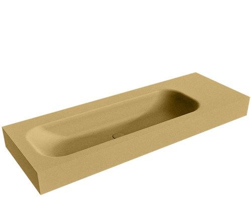 BIG MEDIUM Oro Lavabo suspendido de solid surface 130cm. Posición del fregadero Izquierda borde de 12cm de alto.