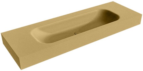 BIG MEDIUM Oro Lavabo suspendido de solid surface 140cm. Posición del fregadero Centro borde de 12cm de alto.