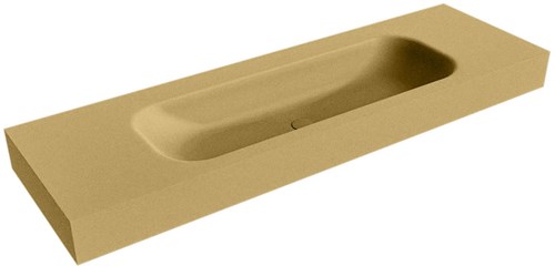 BIG MEDIUM Oro Lavabo suspendido de solid surface 151cm. Posición del fregadero Centro borde de 12cm de alto.