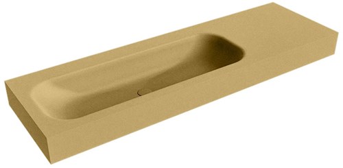 BIG MEDIUM Oro Lavabo suspendido de solid surface 150cm. Posición del fregadero Izquierda borde de 12cm de alto.