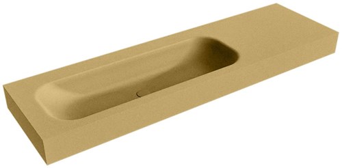 BIG MEDIUM Oro Lavabo suspendido de solid surface 161cm. Posición del fregadero Izquierda borde de 12cm de alto.