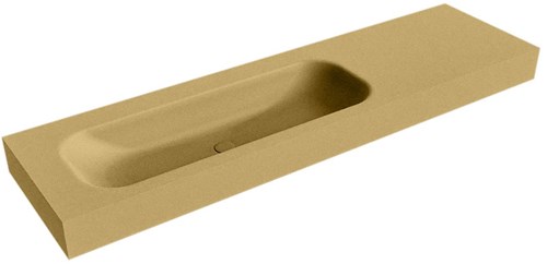 BIG MEDIUM Oro Lavabo suspendido de solid surface 170cm. Posición del fregadero Izquierda borde de 12cm de alto.
