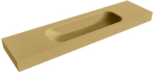BIG MEDIUM Oro Lavabo suspendido de solid surface 181cm. Posición del fregadero Centro borde de 12cm de alto.