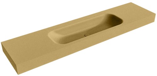 BIG MEDIUM Oro Lavabo suspendido de solid surface 190cm. Posición del fregadero Centro borde de 12cm de alto.