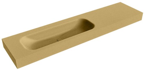 BIG MEDIUM Oro Lavabo suspendido de solid surface 190cm. Posición del fregadero Izquierda borde de 12cm de alto.