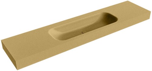 BIG MEDIUM Oro Lavabo suspendido de solid surface 200cm. Posición del fregadero Centro borde de 12cm de alto.