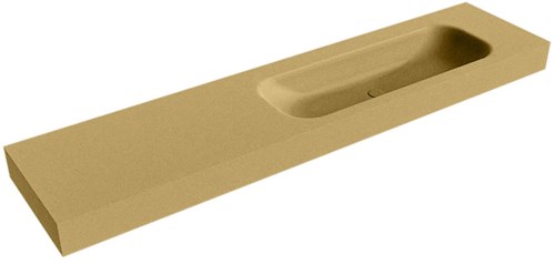 BIG MEDIUM Oro Lavabo suspendido de solid surface 200cm. Posición del fregadero Derecho borde de 12cm de alto.