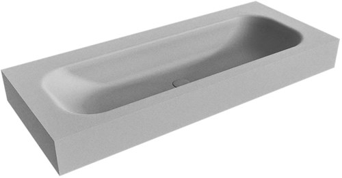 BIG MEDIUM Plata Lavabo suspendido de solid surface 110cm. Posición del fregadero Centro borde de 12cm de alto.
