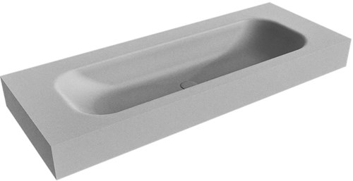 BIG MEDIUM Plata Lavabo suspendido de solid surface 120cm. Posición del fregadero Centro borde de 12cm de alto.