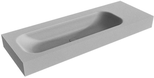 BIG MEDIUM Plata Lavabo suspendido de solid surface 131cm. Posición del fregadero Izquierda borde de 12cm de alto.