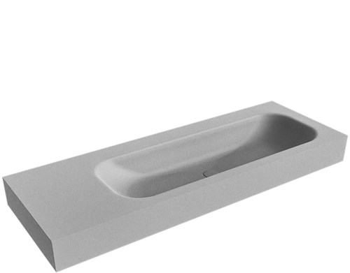 BIG MEDIUM Plata Lavabo suspendido de solid surface 130cm. Posición del fregadero Derecho borde de 12cm de alto.