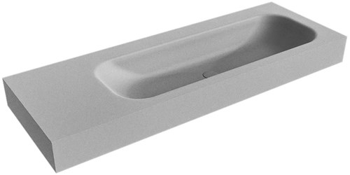 BIG MEDIUM Plata Lavabo suspendido de solid surface 131cm. Posición del fregadero Derecho borde de 12cm de alto.