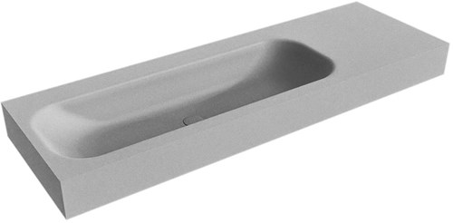 BIG MEDIUM Plata Lavabo suspendido de solid surface 140cm. Posición del fregadero Izquierda borde de 12cm de alto.